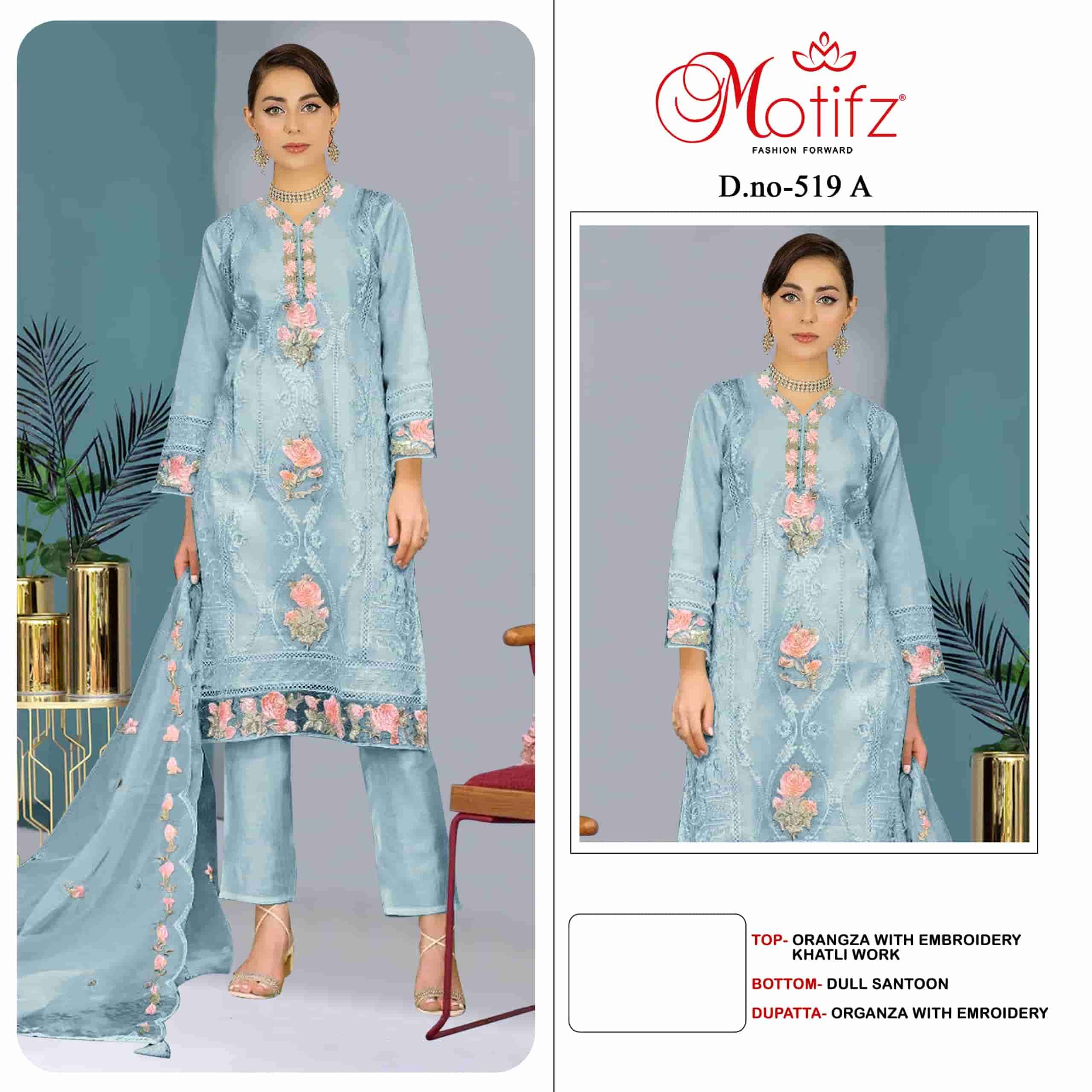 Motifz 519 A Organza Fancy Pakistani Suit: Designer Elegance