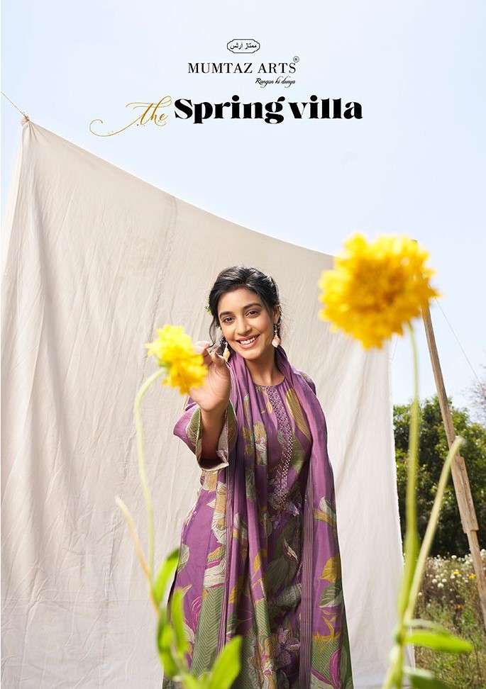 Mumtaz Arts Spring Villa Digital Print Muslin Dress Catalog New Arrivals