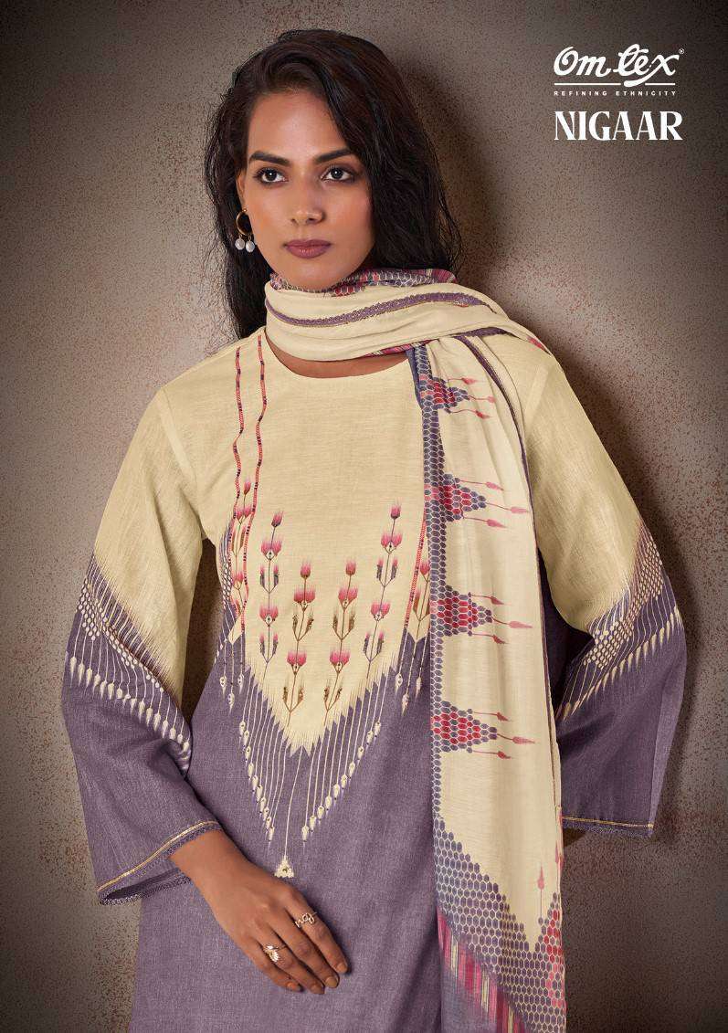 Omtex Nigaar Fancy Linen Cotton Ladies Suit Catalog Wholesalers