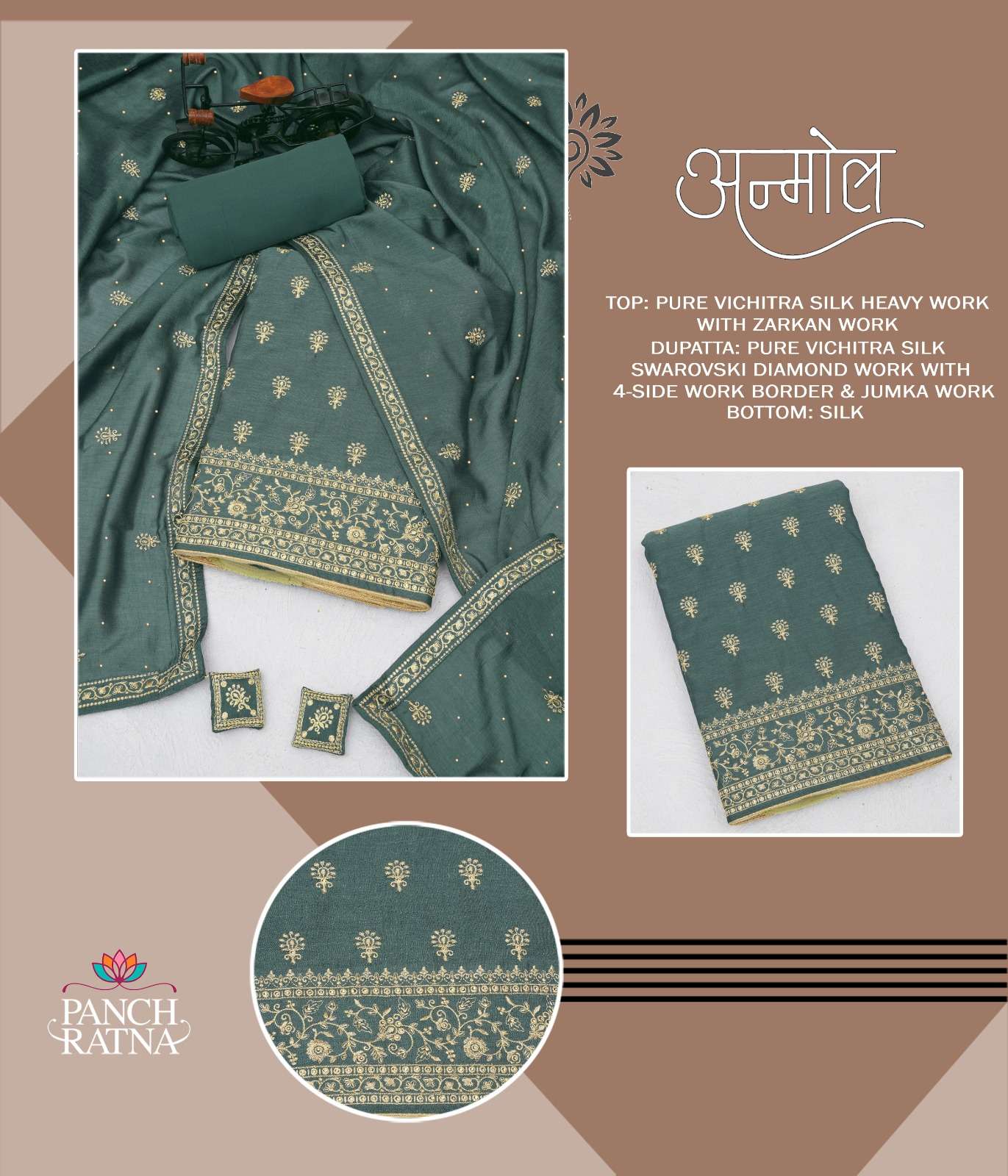 Panch Ratna Anmol Festival Collection Fancy Silk Dress Catalog Exporters
