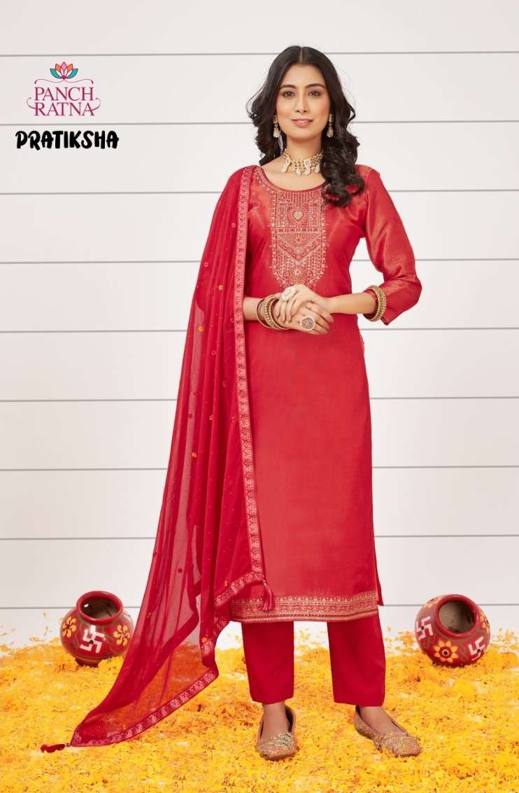 Panch Ratna Pratiksha Fancy Shimmer Silk ladies Suit Dealer