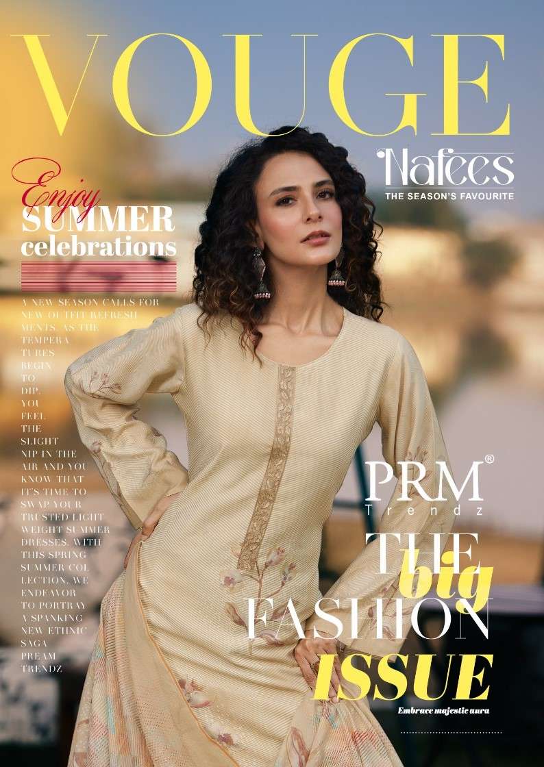 PRM trends Vogue nafees Exclusive Muslin Silk Suit catalog Dealer