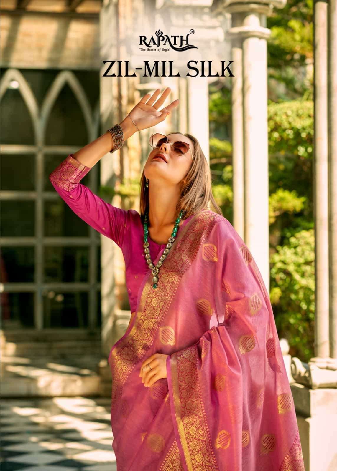 Rajpath Zilmil Silk 390001 To 390006 Party Wear Style Designer Silk Saree Wholesalers
