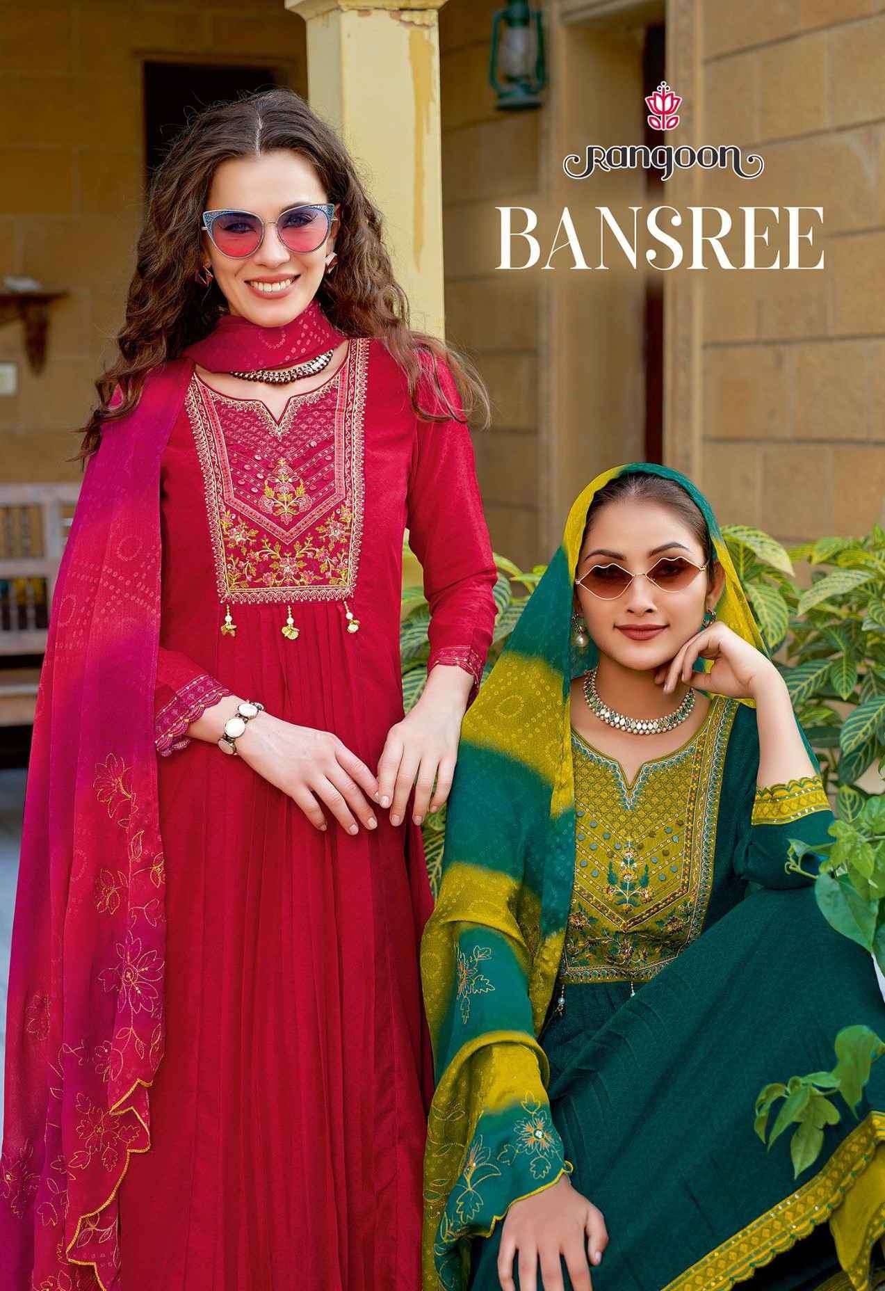 Rangoon Bansree Fancy Silk Stylish 3 Piece Pair Latest Collection