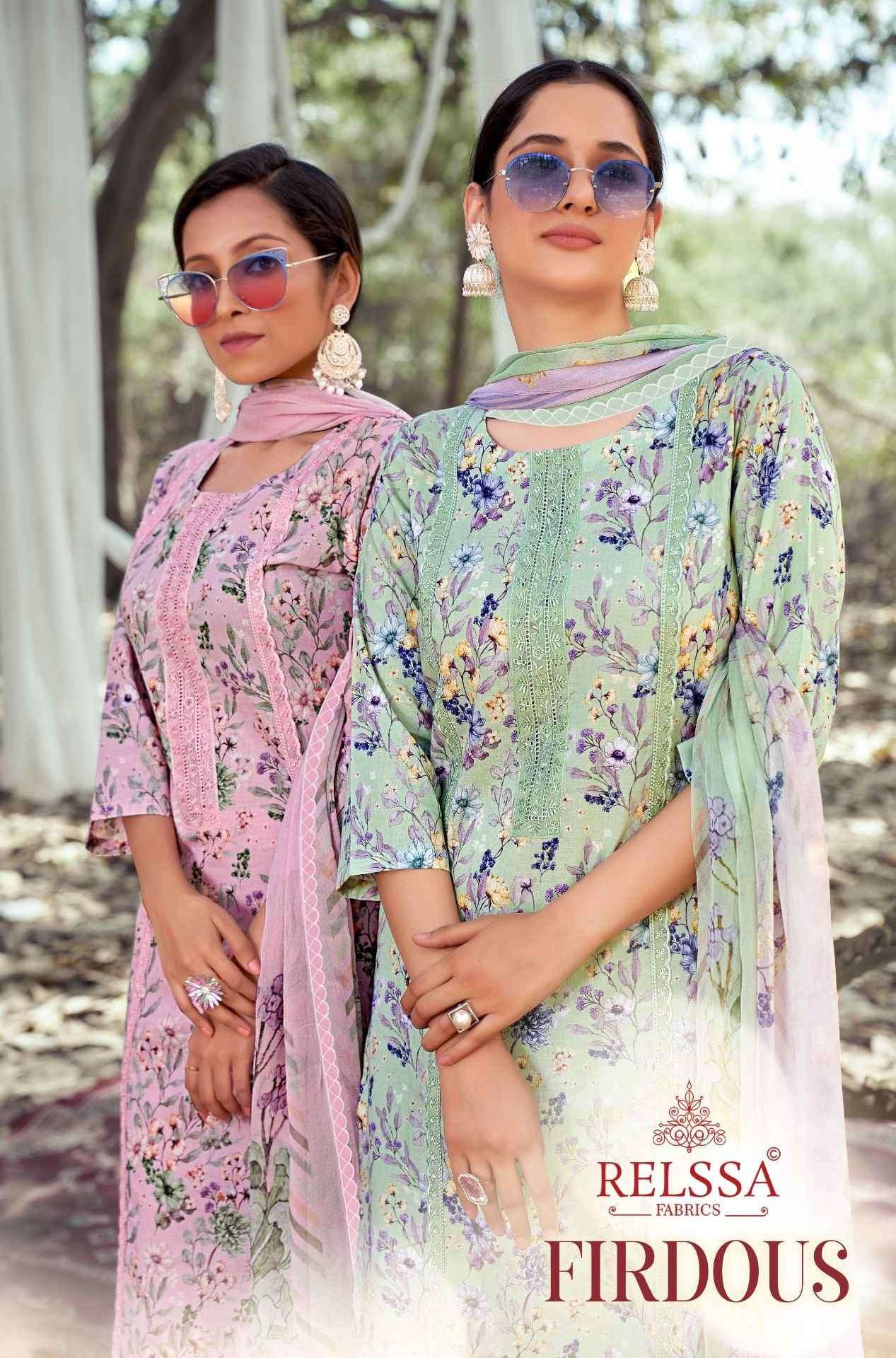 Relssa Firdous Fancy Embroidery Work Cotton Salwar Suit Catalog Suppliers