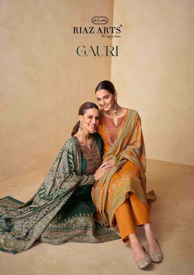 Riaz Arts Gauri Karachi Designs Cotton Dress Catalog Dealers