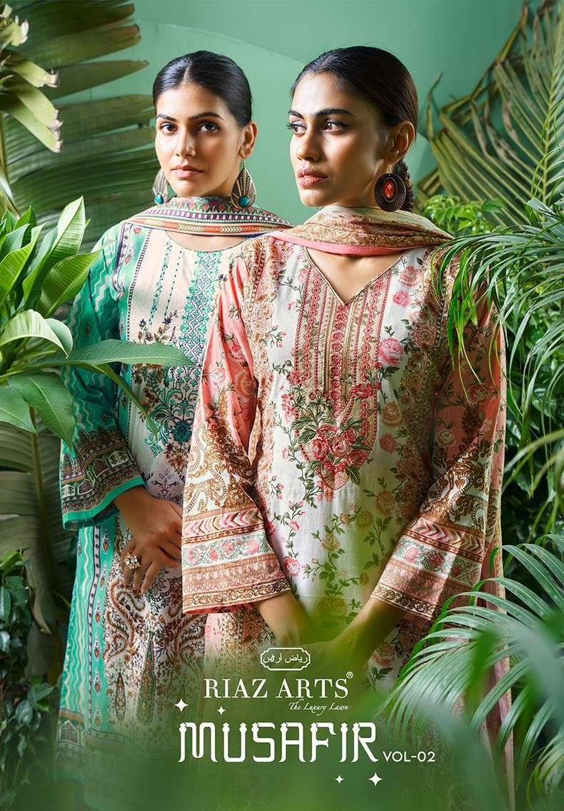 Riaz Arts Musafir Vol 2 Pakistani Print Cotton Dress Catalog Wholesalers