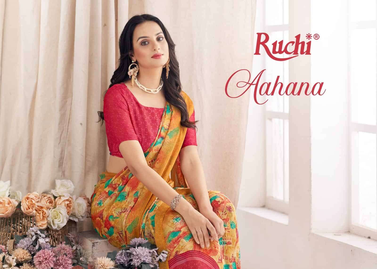 Ruchi Aahana Vol 3 Fancy Chiffon Print Saree Catalog Online Suppliers