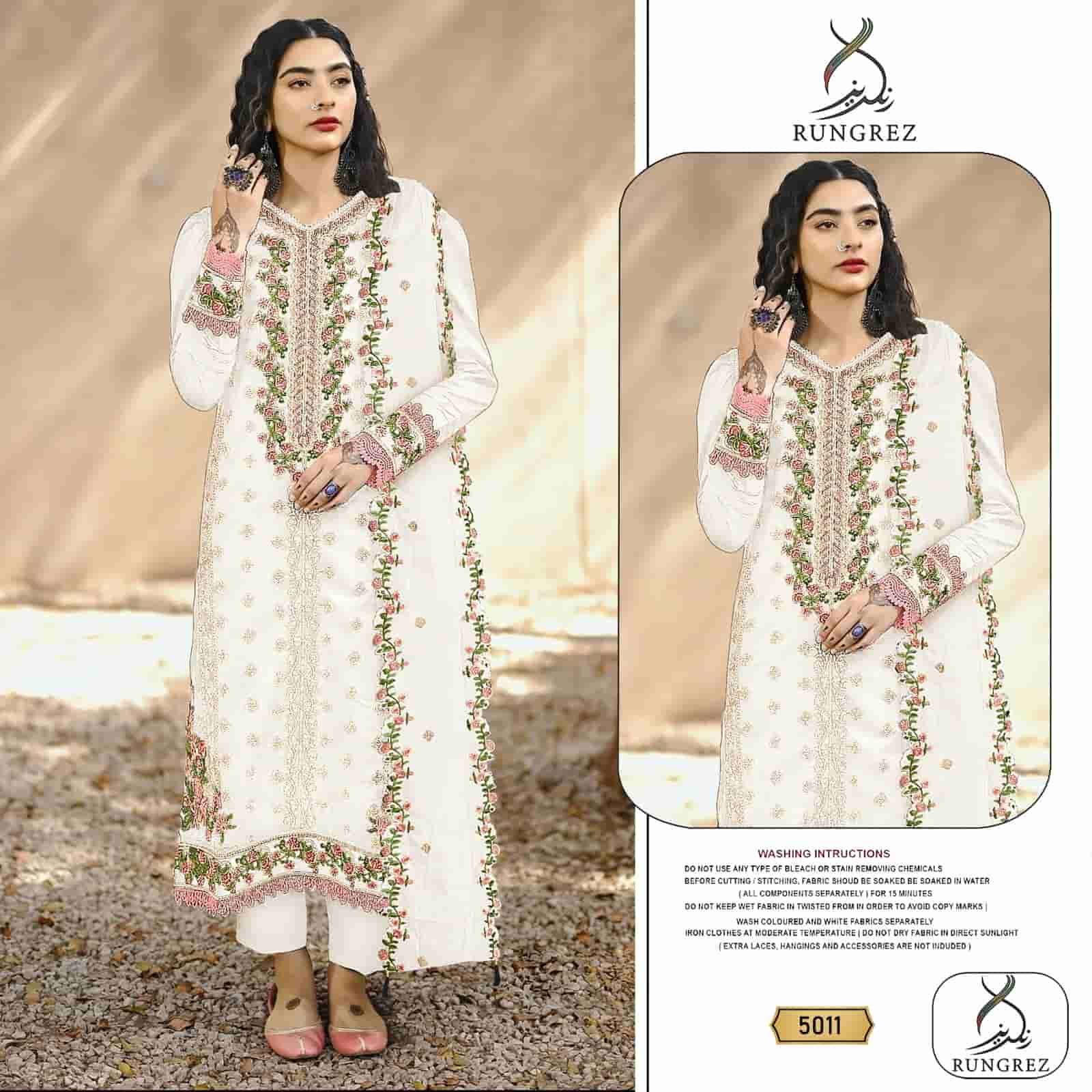 Rungrez 5011 Organza Unstitched Pakistani Dress Line Exporter