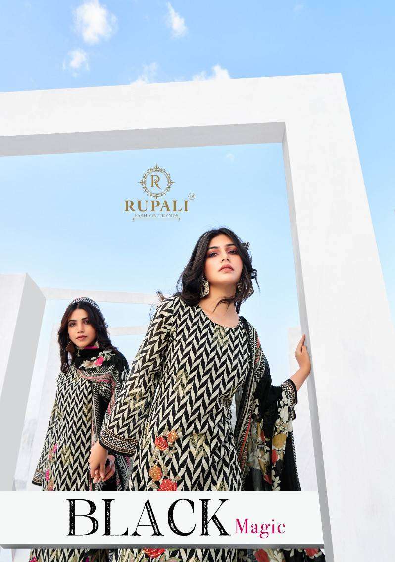 Rupali Fashion Black Magic Digital Printed Fancy Cotton Dress Suppliers