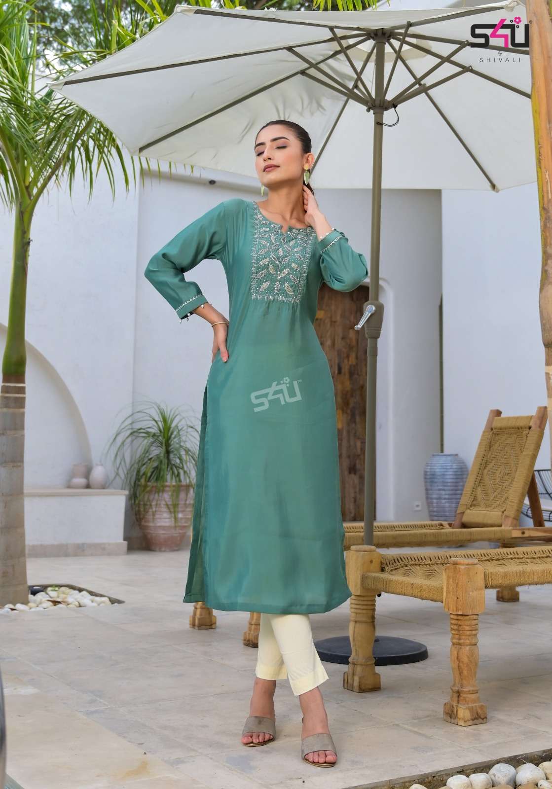 S4U Glamour By Shivali Ethnic Wear Straight Kurti Catalog Suppliers