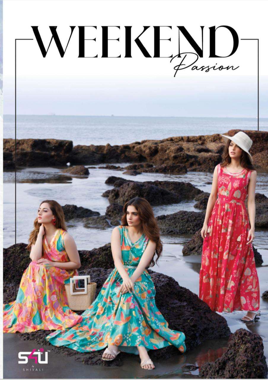 S4U Weekend Passion Fancy Floral Designs Kurti Gown Catalog Suppliers