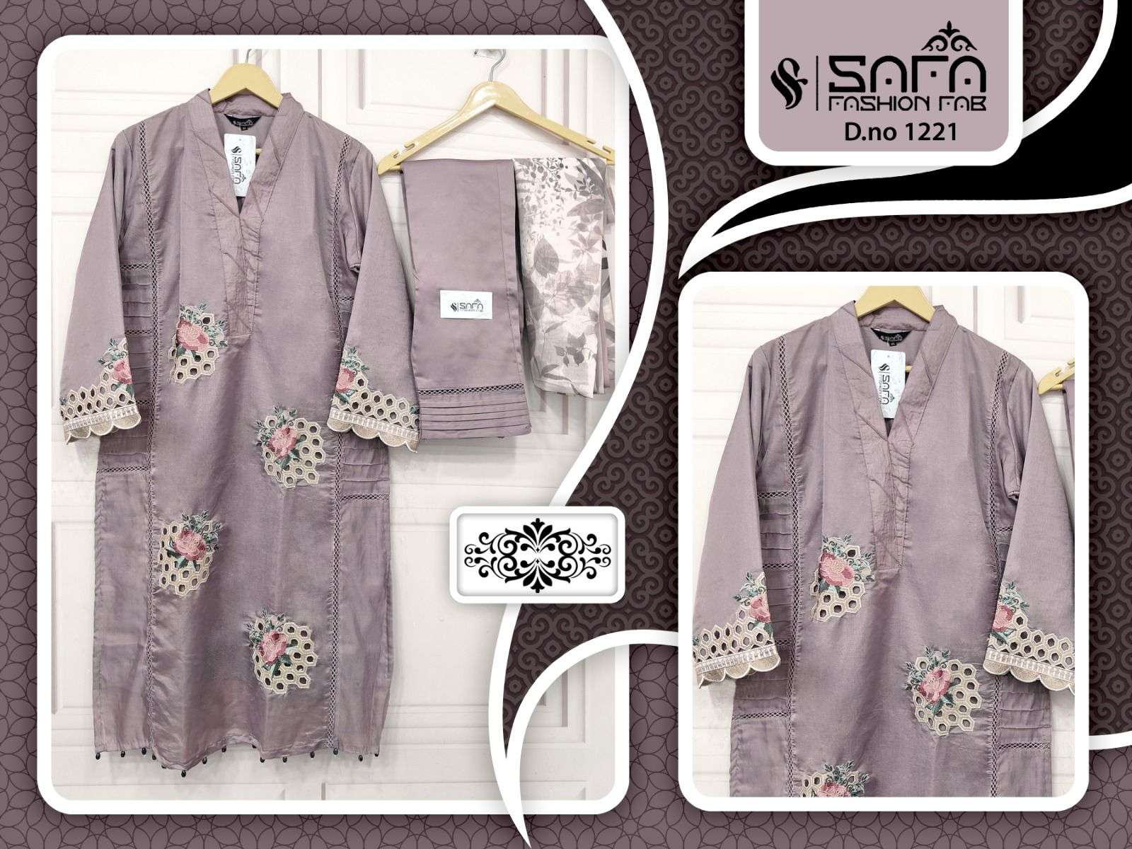 Safa Fashion Fab 1221 Formal Wear Pakistani Kurti Pant Dupatta Set Exporters
