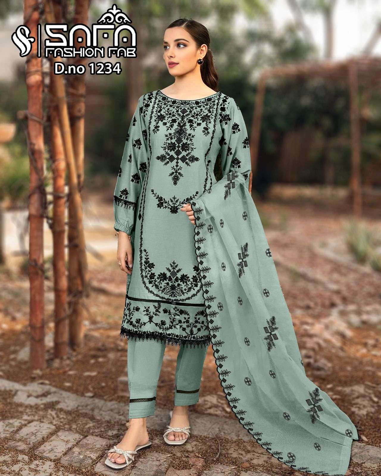 Safa Fashion Fab 1234 Latest Style Kurti Pant Dupatta Set Pakistani Catalog