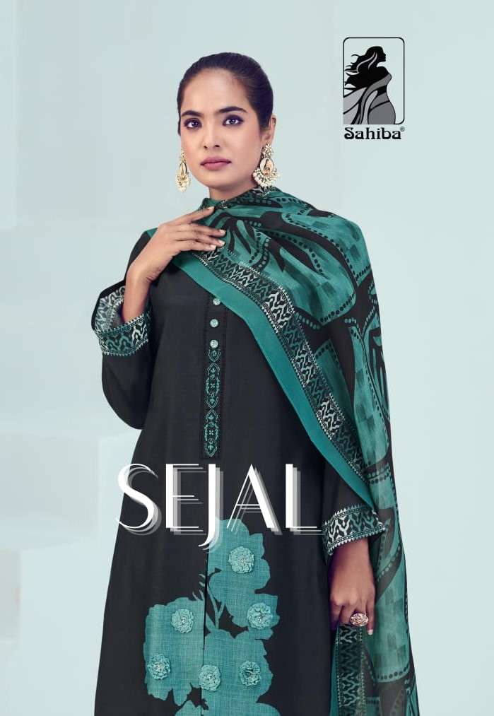 Sahiba Sejal Fancy Muslin Silk Dress Catalog Wholesalers