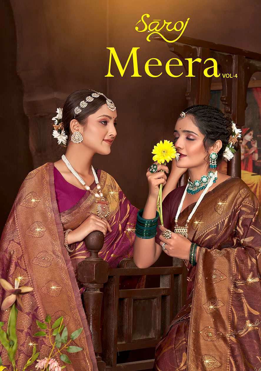 Saroj Sarees Meera Vol 4 Designer Linen Cotton Festive Wear Saree