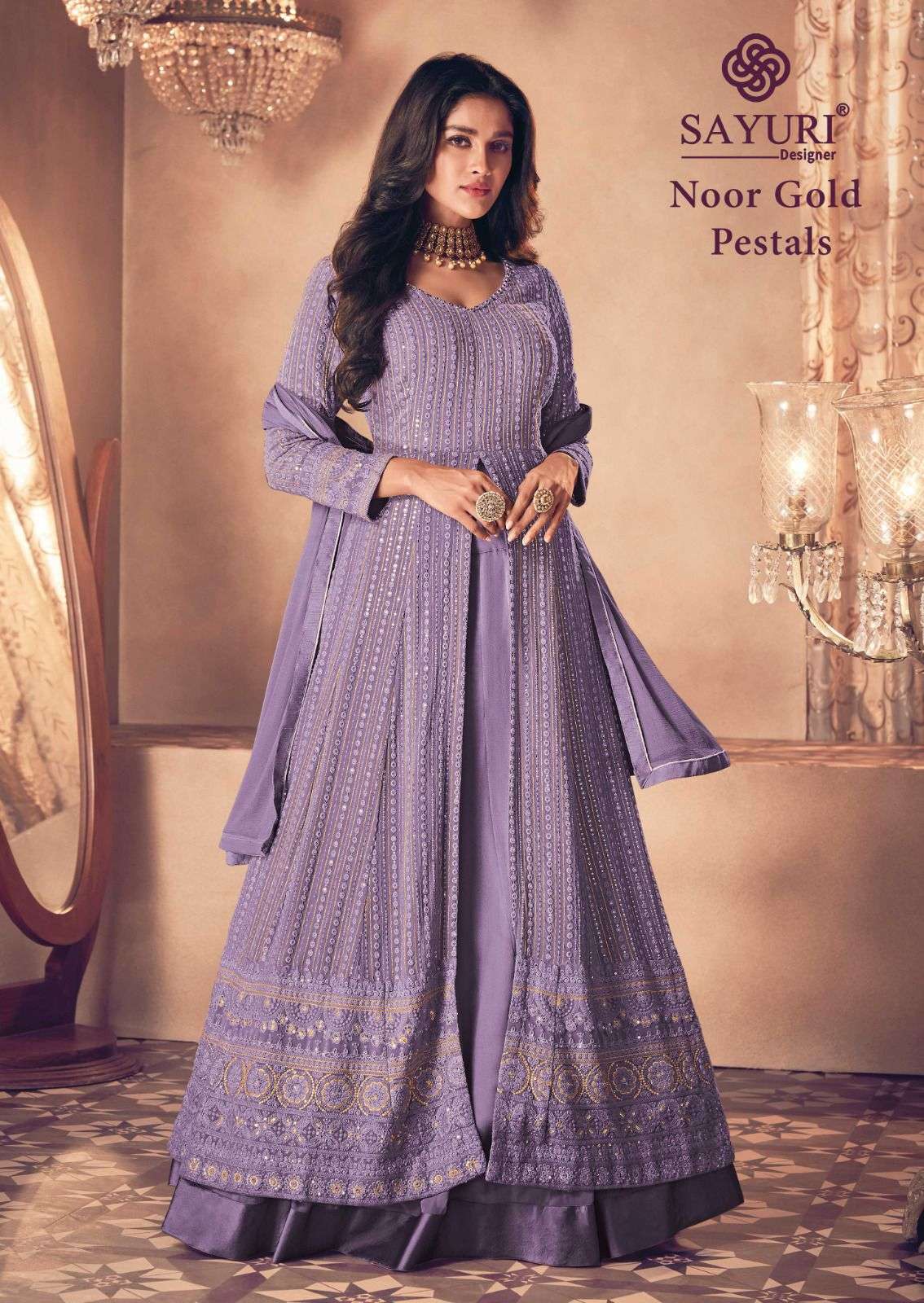 Sayuri Noor Gold Pestals 121 Colors Designer Indo Western Dress Partywear Collection