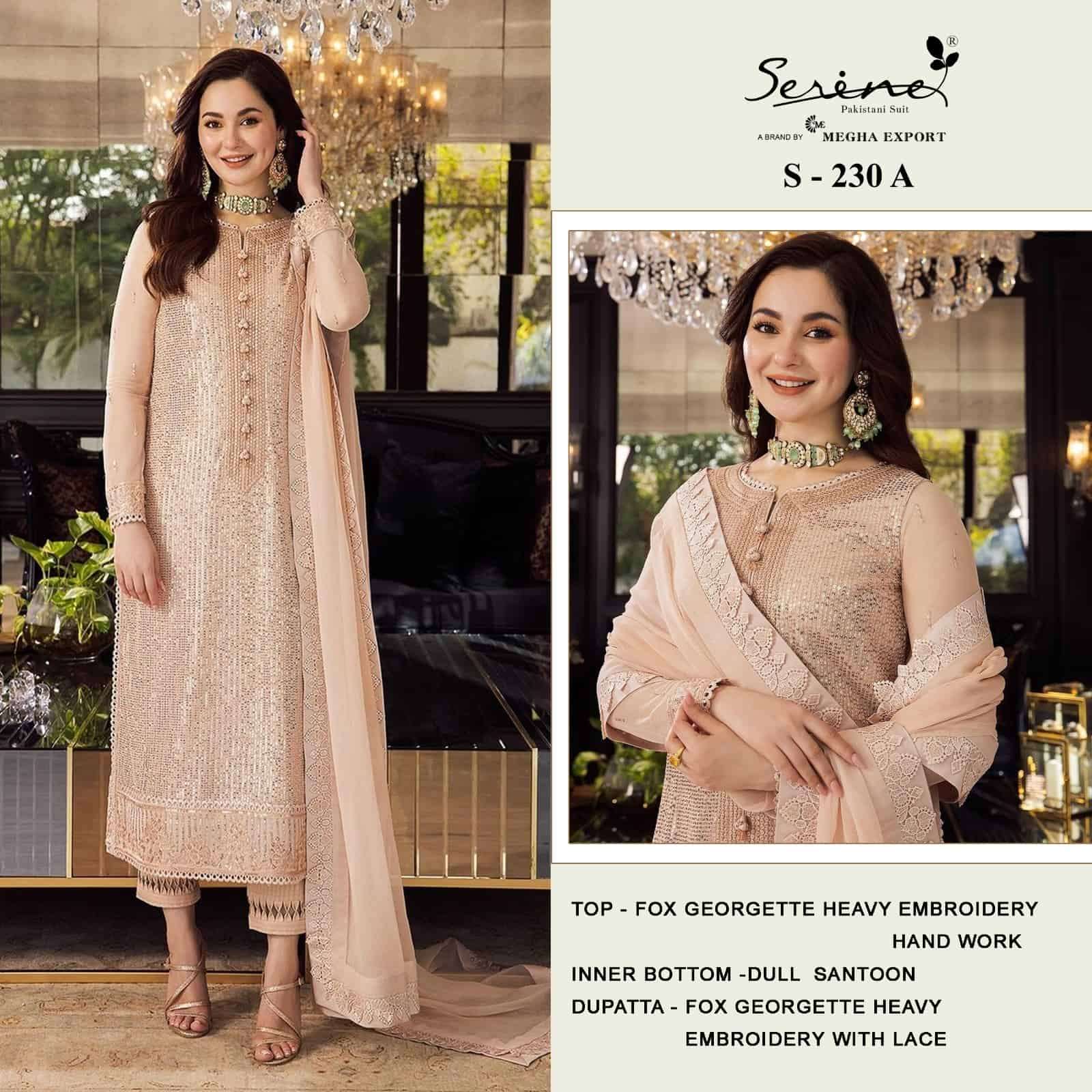 Series S 230 A Elegant Georgette Pakistani Salwar Kameez Online Suppliers