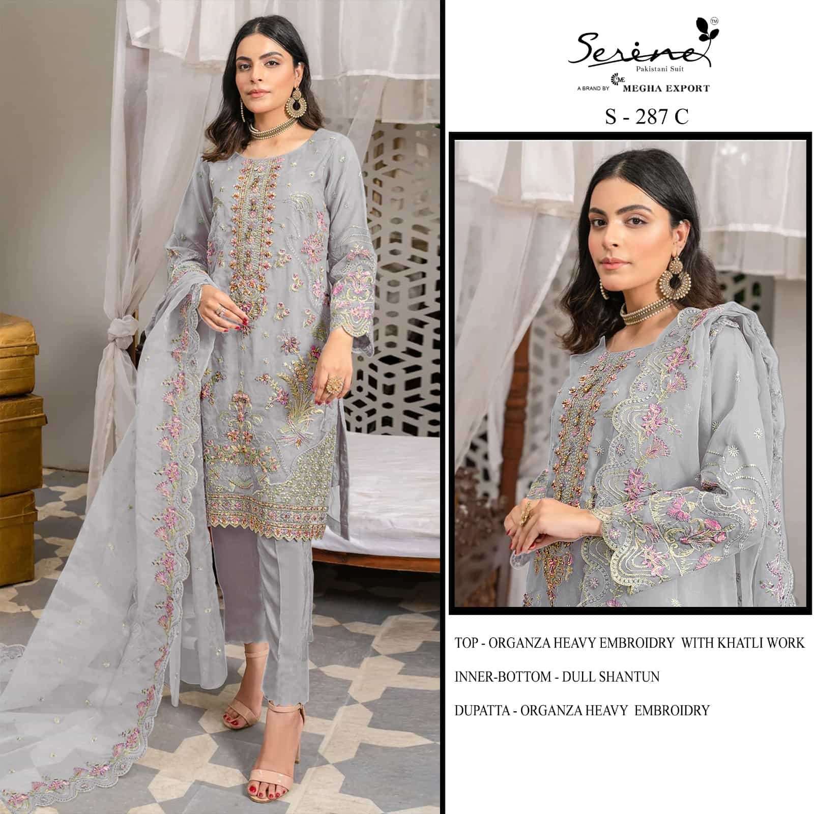 Serine S 287 C Latest Embroidered Organza Salwar Suit Collection