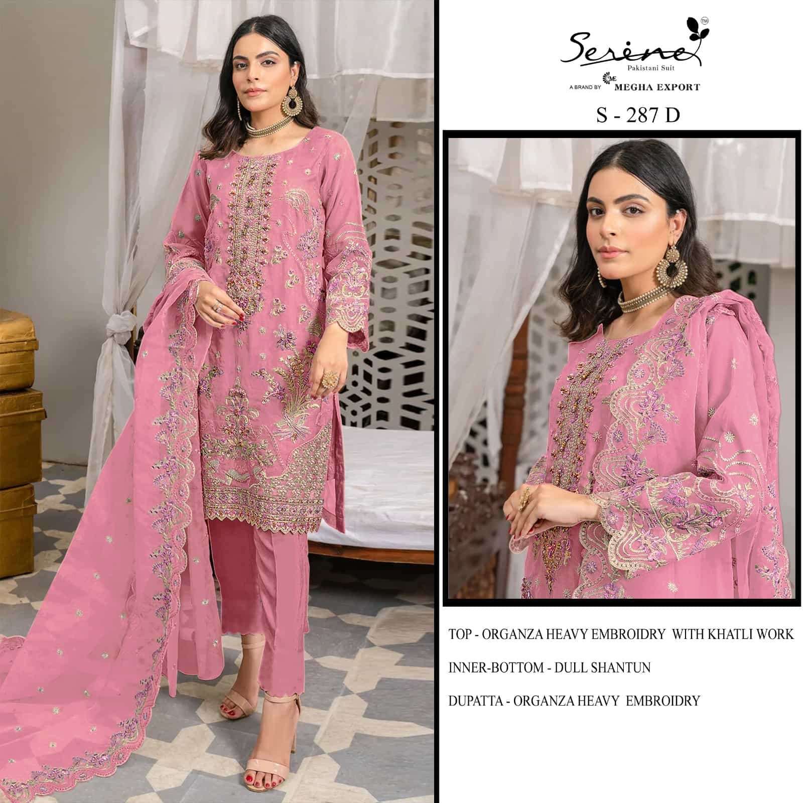 Serine S 287 D party Wear Style Designer Pakistani Embroidered Suit Suppliers
