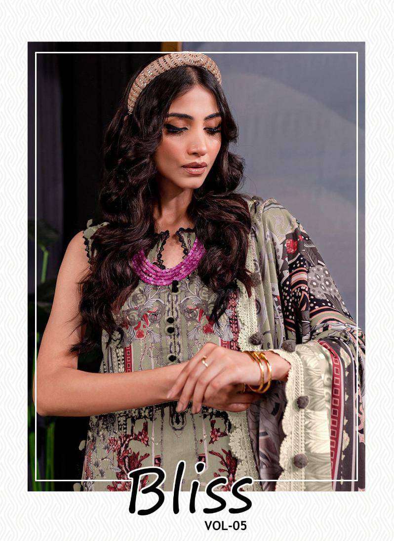 Shraddha Bliss Vol 5 Fancy Patch Work Pakistani Suit Summer Wear Collection