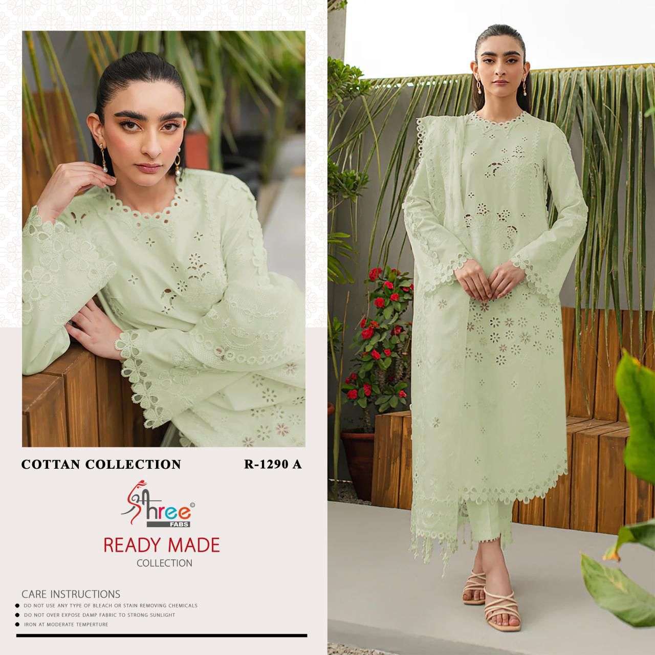 Shree Fabs R 1290 Colors Designer Cotton Kurti Pant Dupatta Pair Pakistani Designs