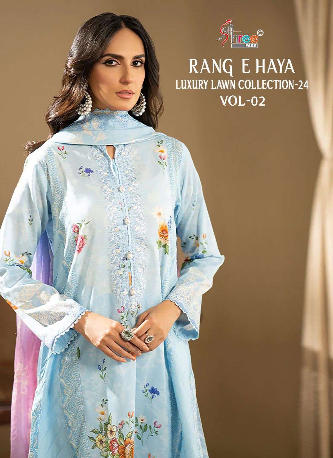 Shree Fabs Rang E Haya Luxury Lawn Collection 24 Vol 2 Cotton Pakistani Suit Suppliers
