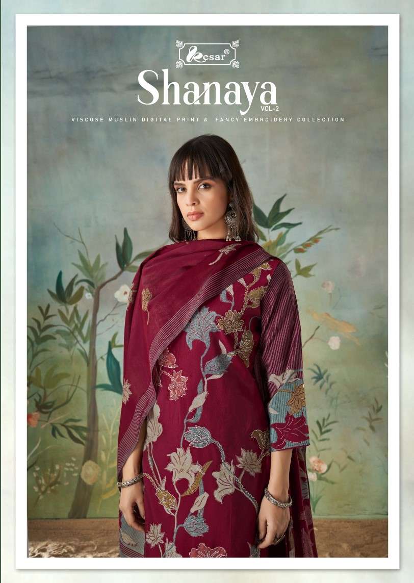 Shri Vijay Kesar Shanaya Vol 2 Exclusive Muslin Ladies Suits Catalog Exporters