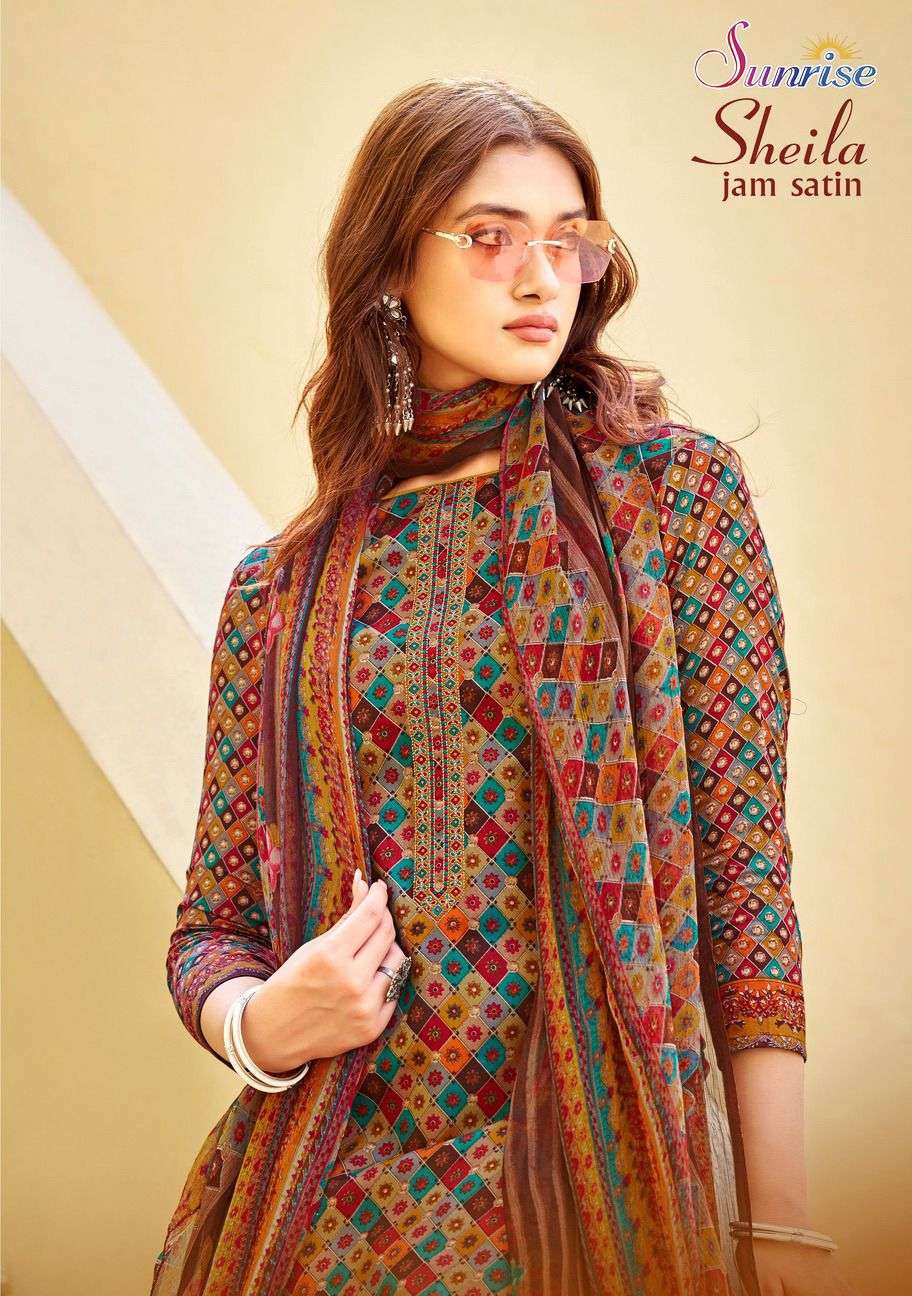 Sunrise Sheila Heavy Jam Satin Salwar Suit Catalog Exporters