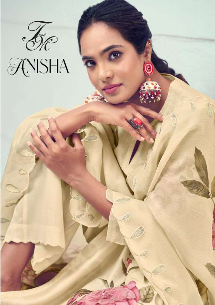 T And M Designer Anisha Fancy Wear Muslin Suit Catalog Exporters