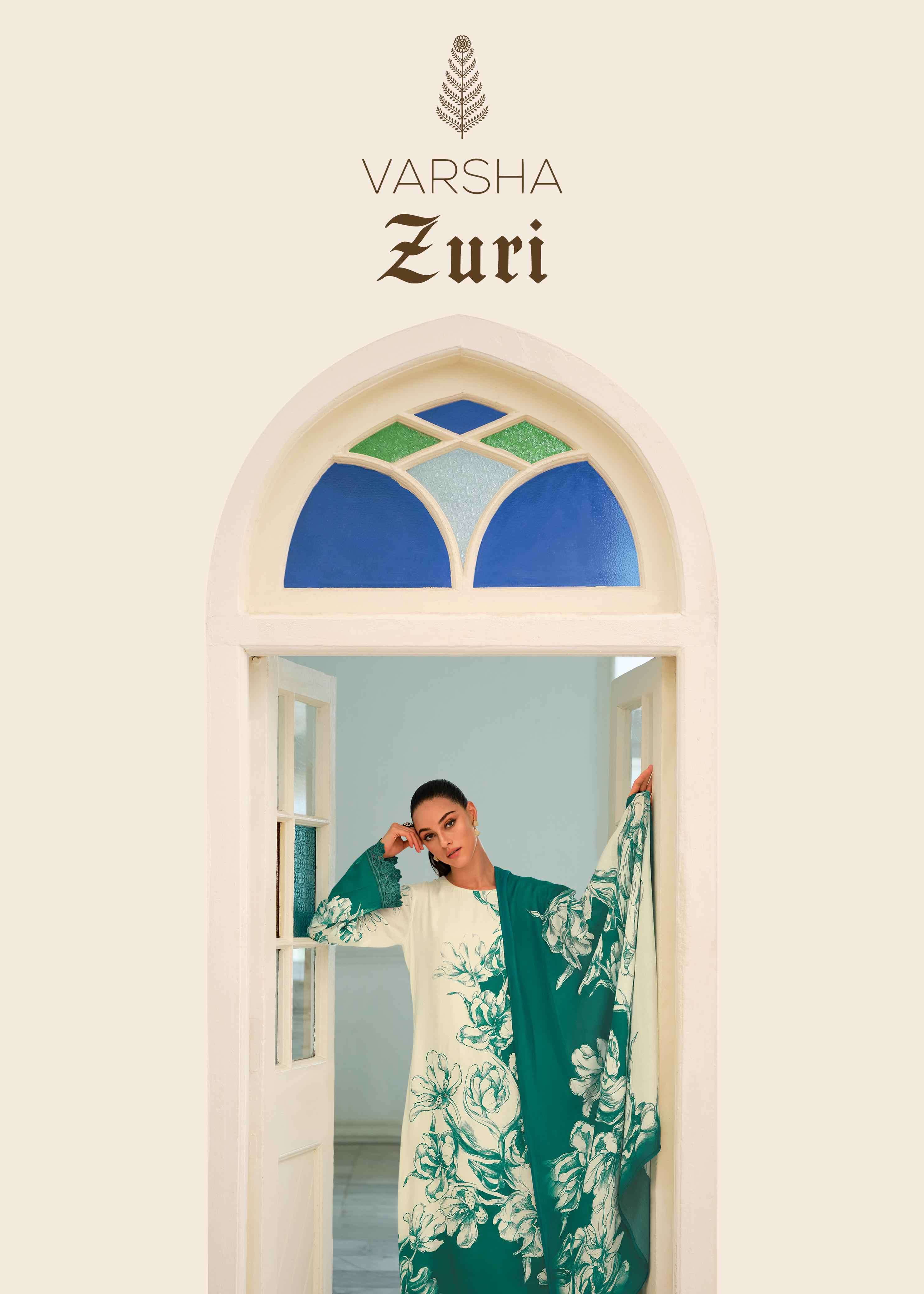 Varsha Zuri Fancy Digital Print Muslin Ladies Suit Catalog Suppliers