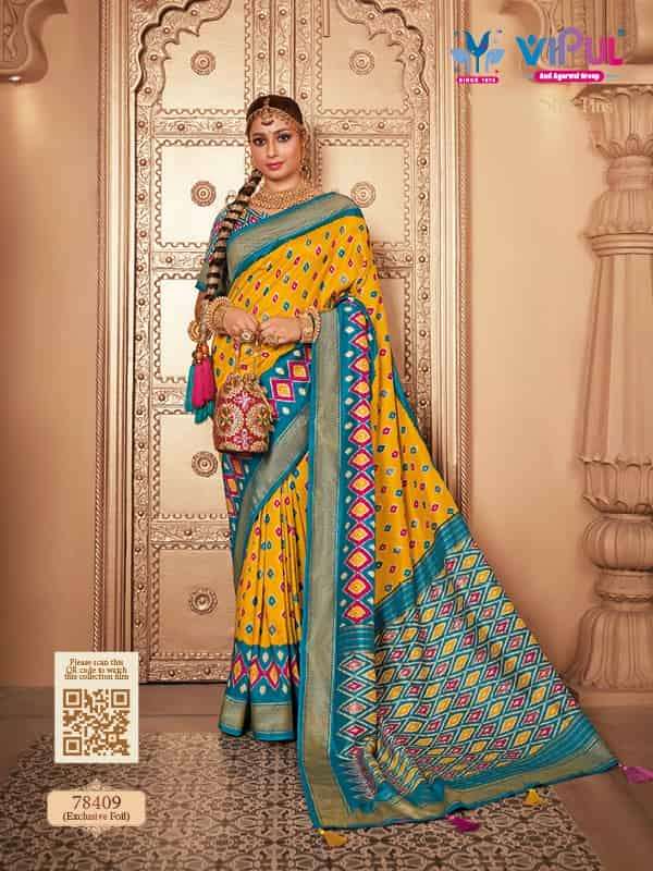 Vipul Aroma Silk 78409 Colors Fancy Designer Dola Silk Saree Exporter 