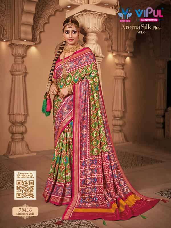 Vipul Aroma Silk 78416 Colors Exclusive Classy Festive Wear Saree Wholesalers