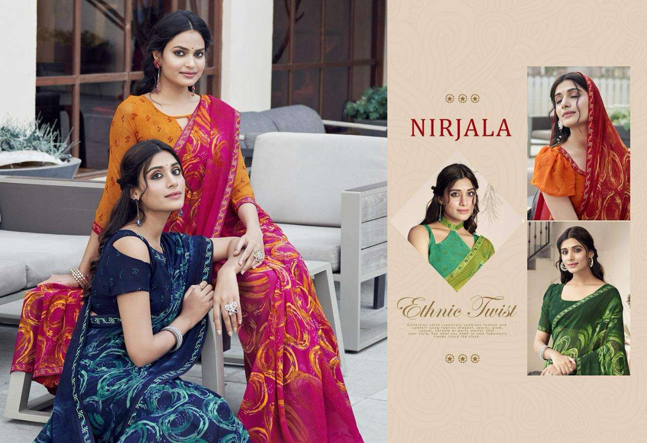 Vipul Nirjala Hit 80505 To 80516 Daily Wear Style Fancy Georgette Saree  Catalog Collection
