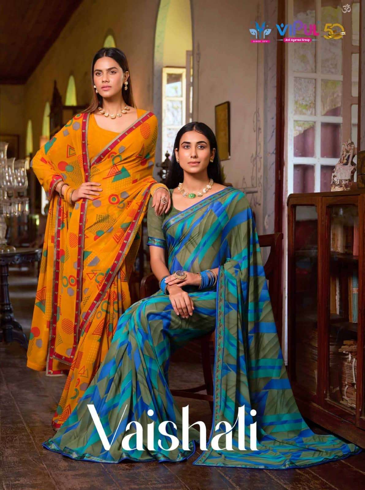 Vipul Vaishali 77526 To 77537 Fancy Printed Georgette Saree Catalog Collection