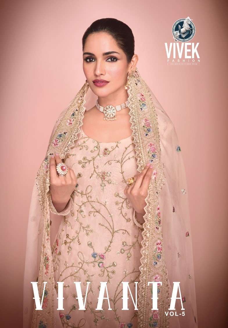 Vivek Fashion Vivanta Vol 5 Designer Organza Wedding Dress Catalog Exporters
