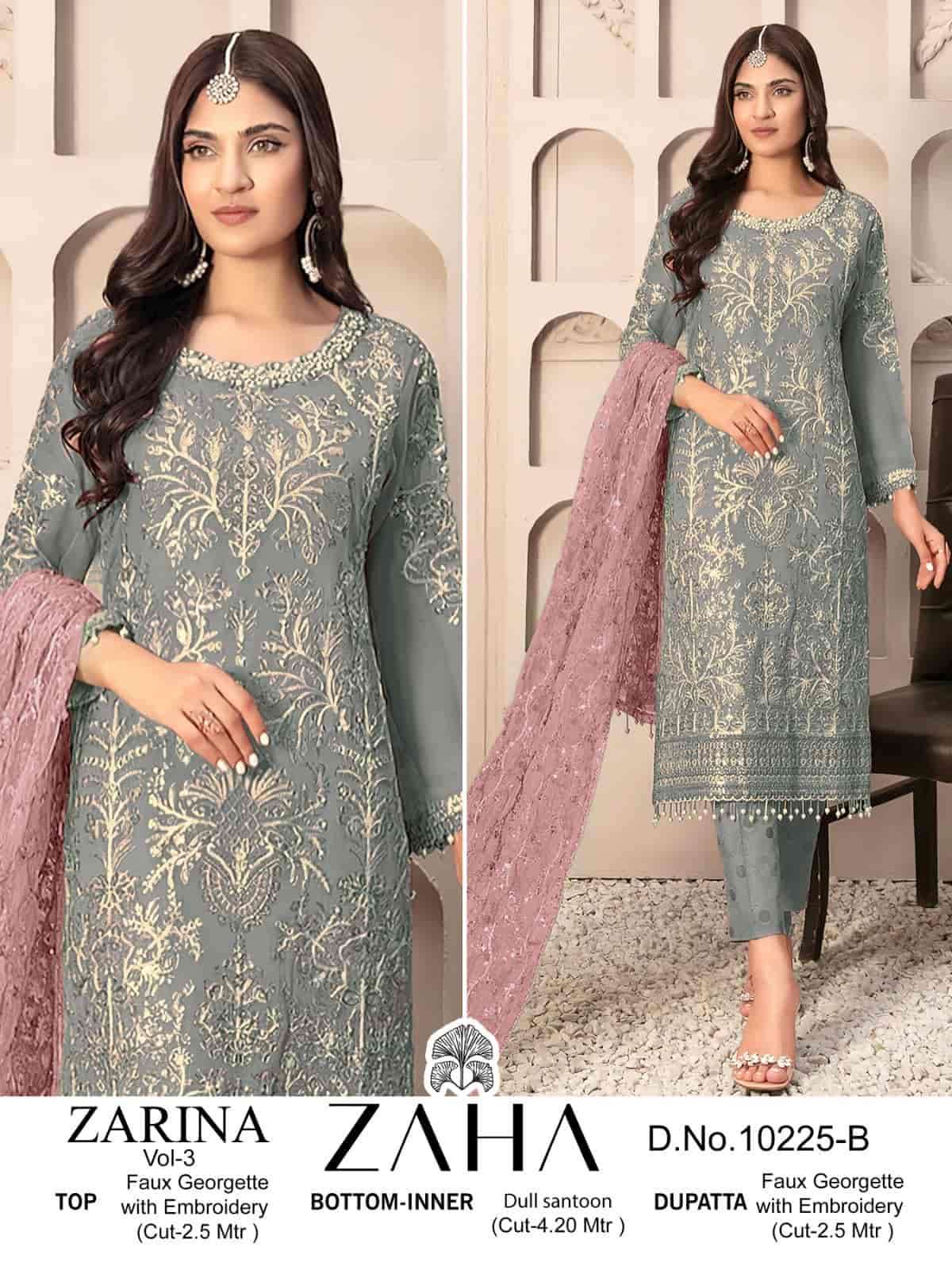 Zaha 10225 B Fancy Designer Heavy Work Style Pakistani Suit Online Dealers