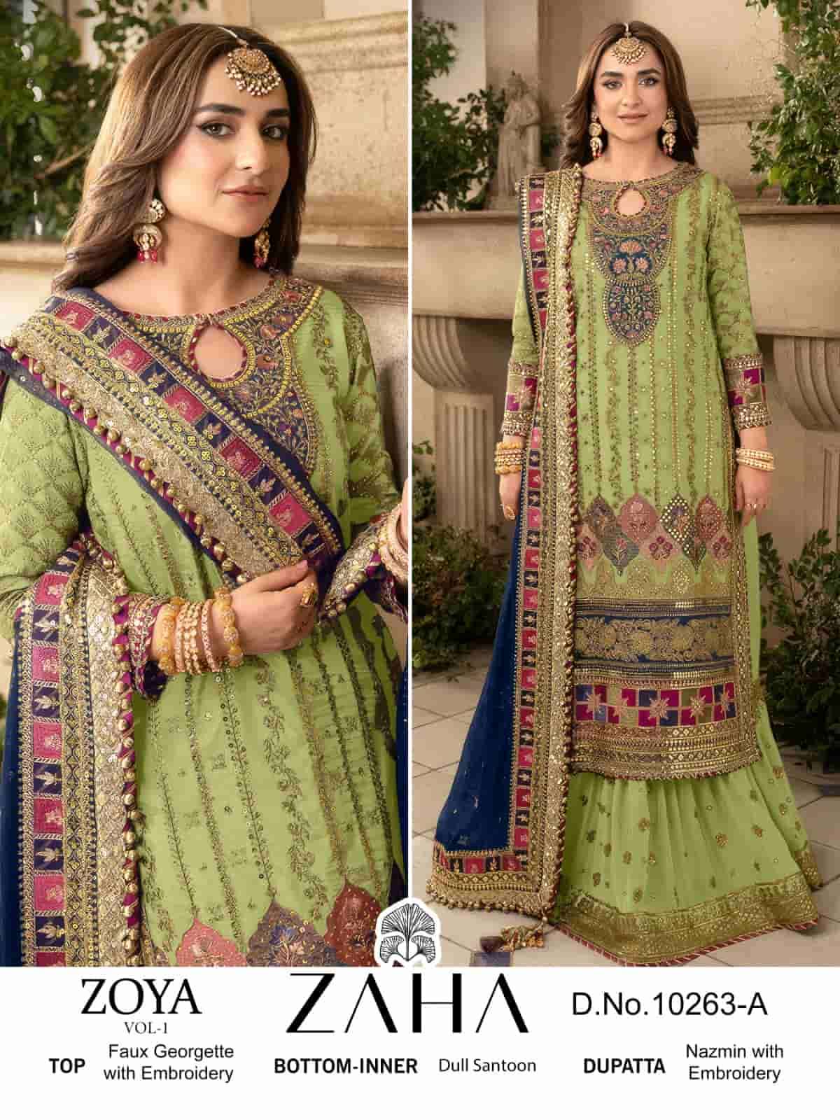 Zaha 10263 A Georgette Exclusive Pakistani Dress Series Exporter
