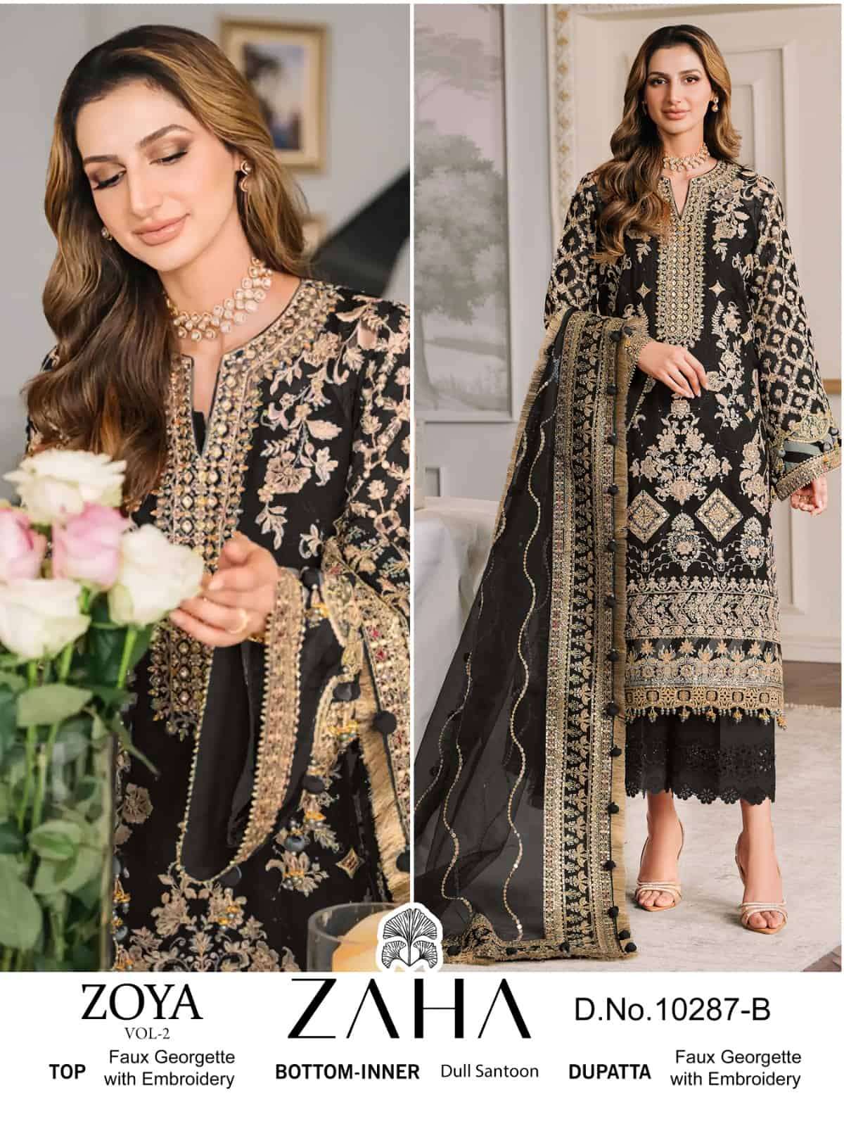Zaha 10287 B Georgette Designer Style Pakistani Salwar Kameez Supplier