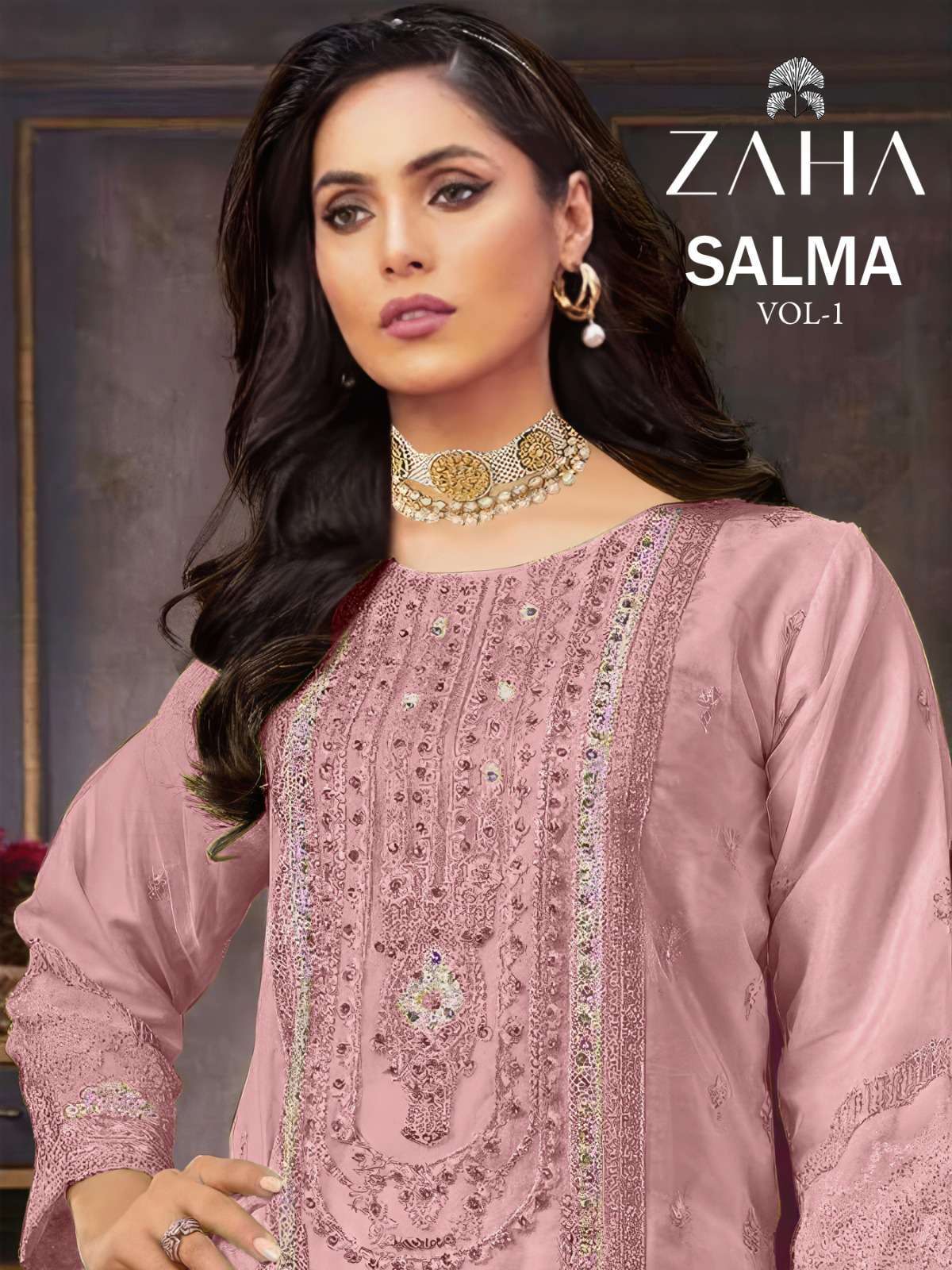 Zaha Salma Vol 1 10283 Colors Pakistani Designer Organza Suit Catalog Exporters