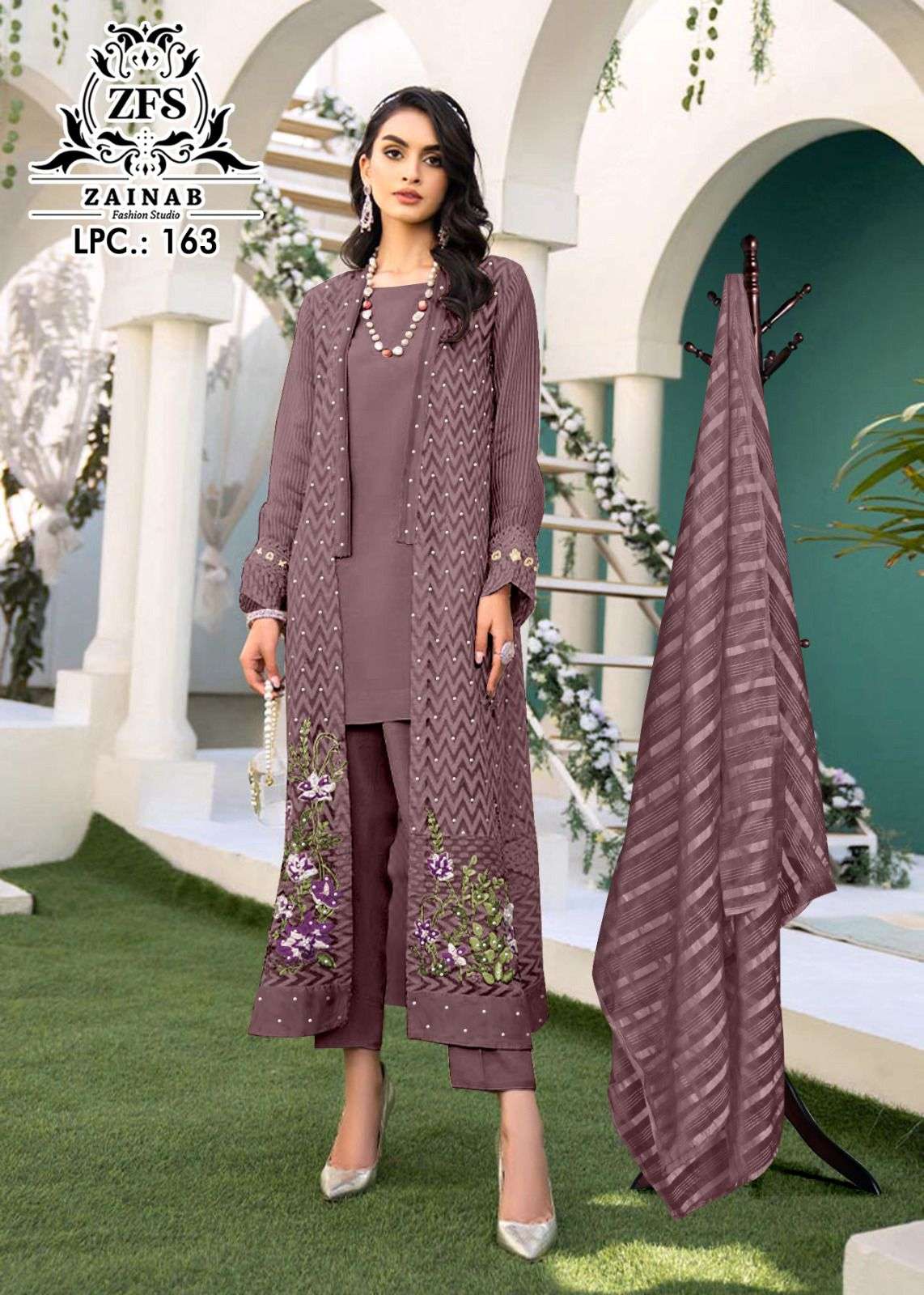 Zainab Fashion Studio Lpc 163 Designer Shrug Style Dress Pakistani Collection