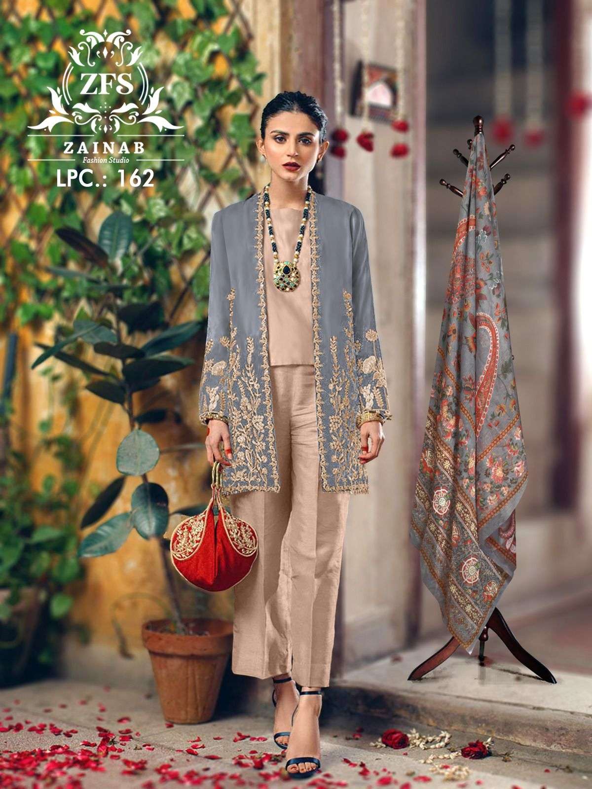 Zainab Lpc 162 Jacket Style Cord Suit Designer Outfit Latest Collection
