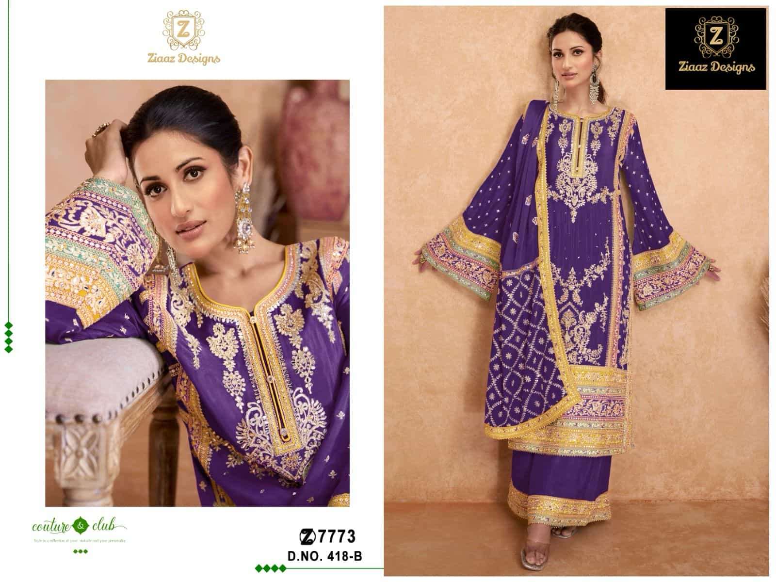 Ziaaz Designs 418 B Festive Wear Style Designer Salwar Kameez Dealers