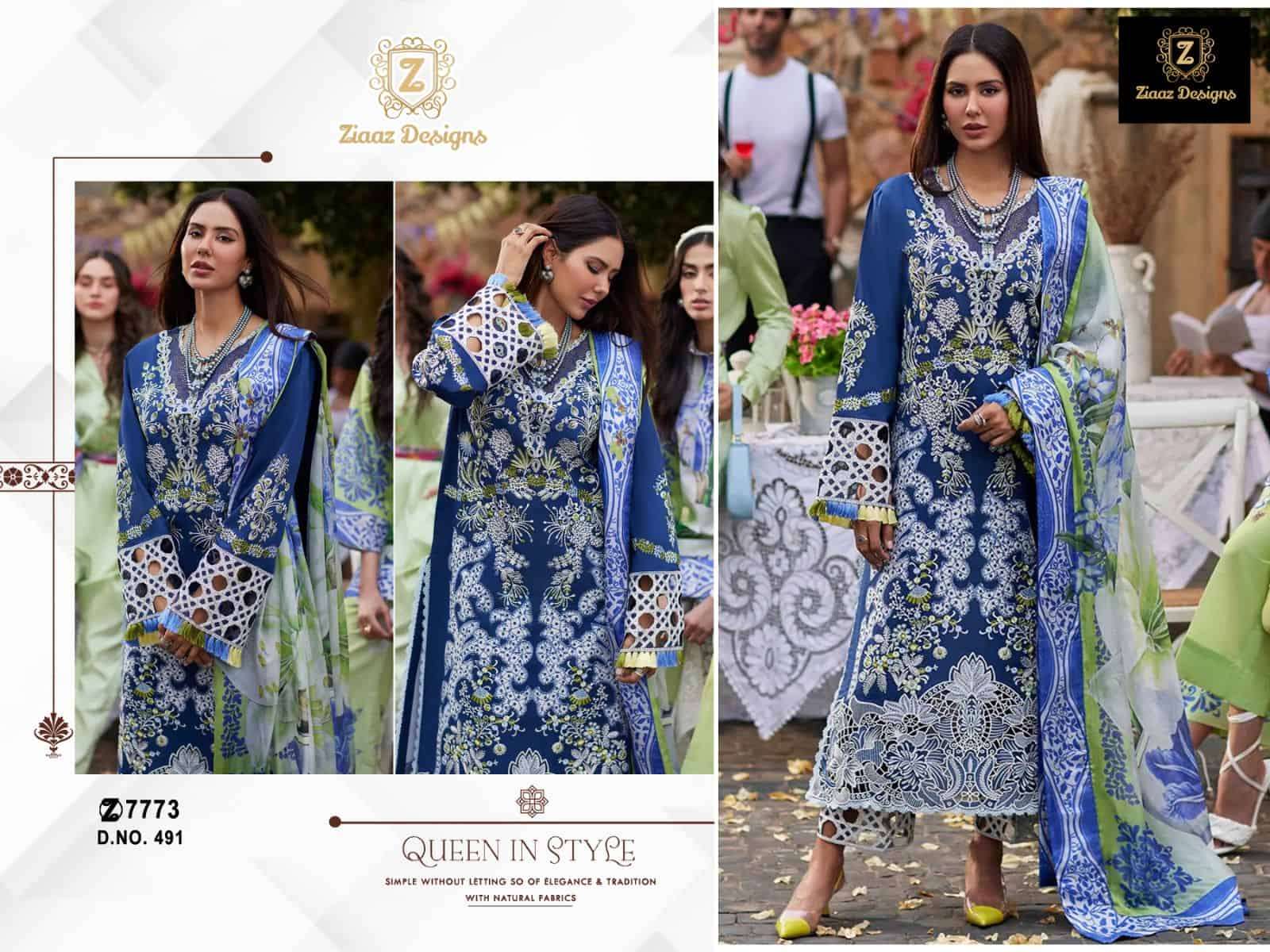Ziaaz Designs 491 Exclusive Latest Designer Cotton Salwar Kameez Buy Online