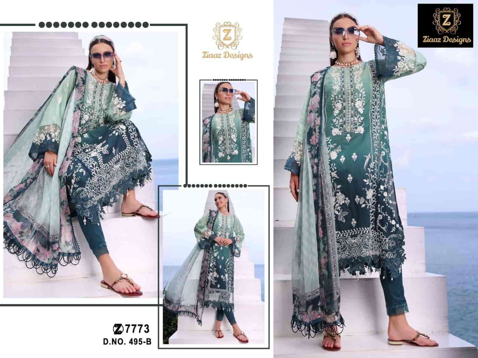 Ziaaz Designs 495 B Festive Wear Style Designer Embroidered Salwar Suit Collection