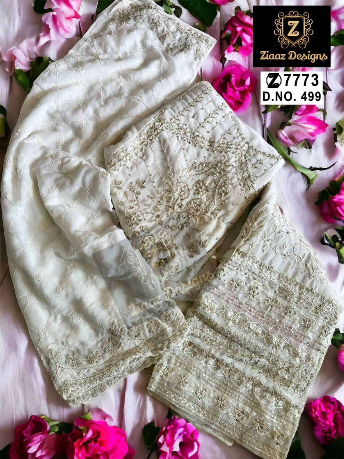 Ziaaz Designs 499 Festive Wear Style Designer Pakistani Dress Online Supplier