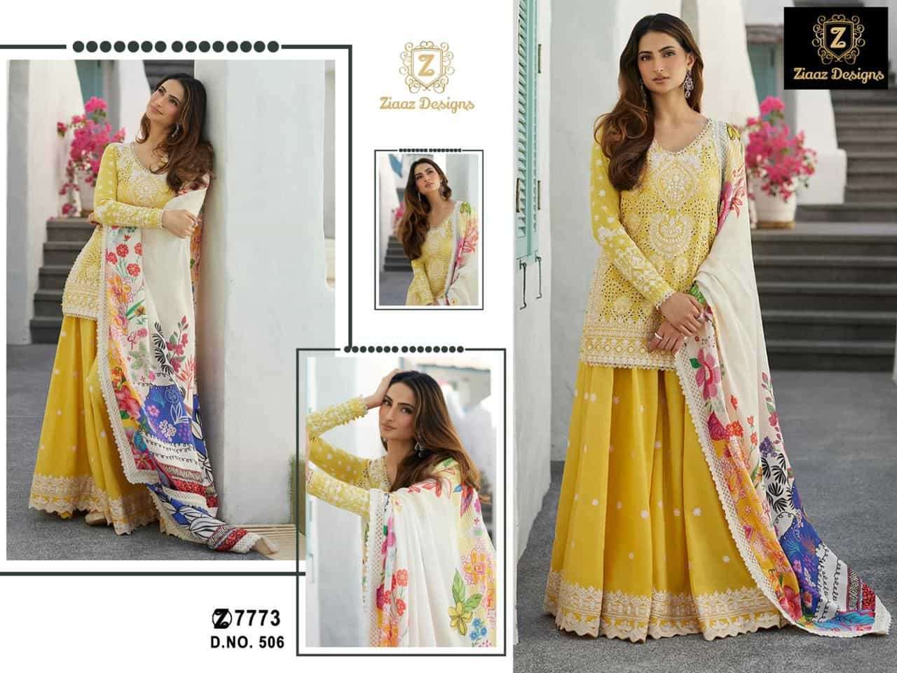 Ziaaz Designs 506 Fancy Designer Style Cotton Embroidered Salwar Suit Collection