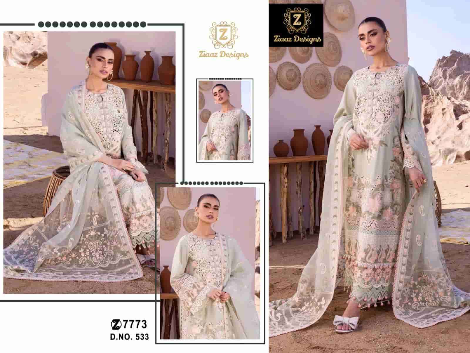 Ziaaz Designs 533 Exclusive Heavy Embroidered Designer Cotton Salwar Kameez Exporter