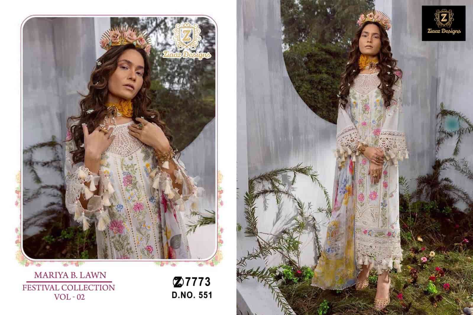 Ziaaz Designs 551 Pakistani Embroidered Designer Salwar Suit Wholesalers