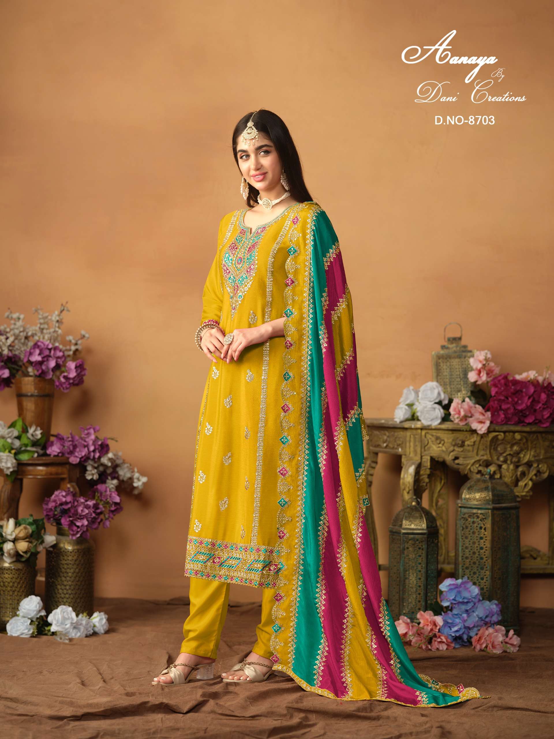 Aanaya Vol 187 8701 To 8703 Designer Style Straight Suit Latest Collection
